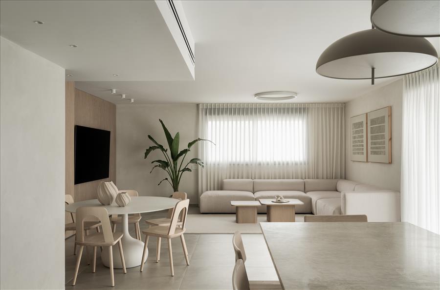 מטבח פתוח ומחובר לסלון